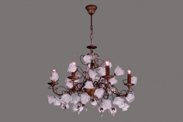 Chandelier Eletto Rosetta Brune Bianco 20 sq.m., E14