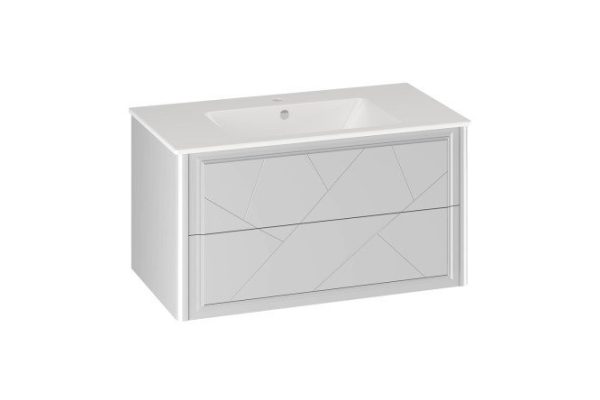 Cabinet OPADIRIS Luigi 87.8 cm, frame color matt gray, front color matt gray