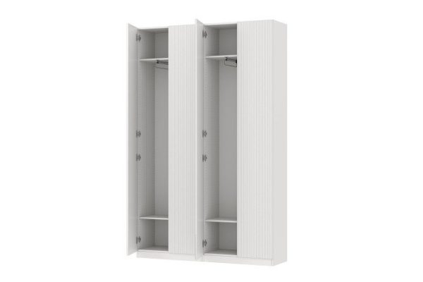 4-door wardrobe Oscar Amelie 150x236x40.6, white, talc