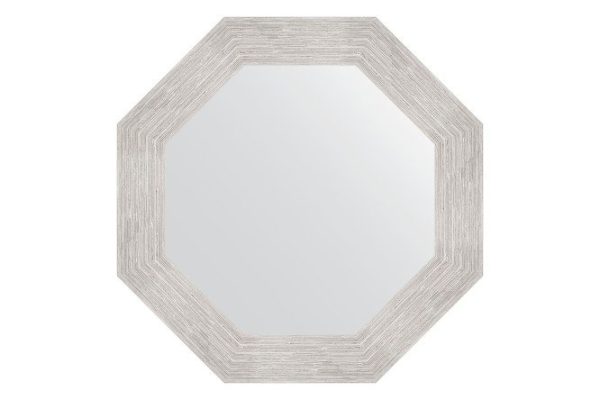 Wall mirror in a baguette frame EVOFORM Octagon BY 3736, silver rain 53x53 cm