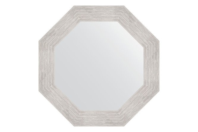 Wall mirror in a baguette frame EVOFORM Octagon BY 3736, silver rain 53x53 cm