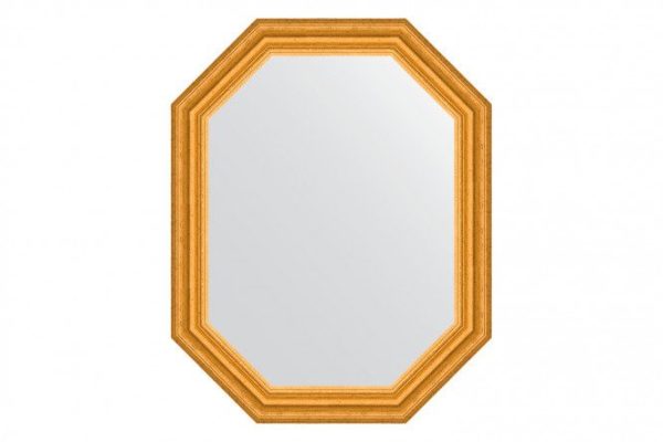 Wall mirror in a baguette frame EVOFORM Polygon BY 7082, aged gold 57x72 cm
