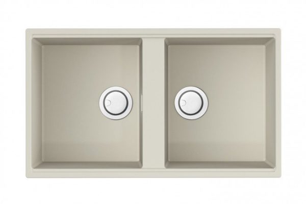 Inset sink OMOIKIRI Kitagawa 83-2-U-WH 4993809, white 83.6x48.8x20 cm