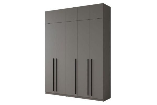 Wardrobe Sofia 5-door with mezzanine, graphite color