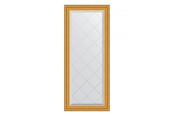 Wall mirror with engraving in a baguette frame EVOFORM antique gold 52x122 cm