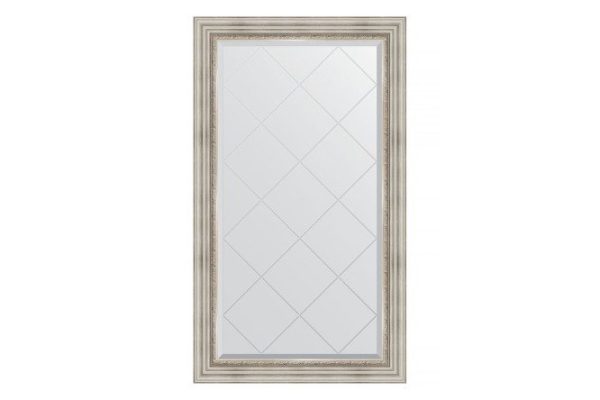 Wall mirror with engraving in a baguette frame EVOFORM Roman silver 96x171 cm