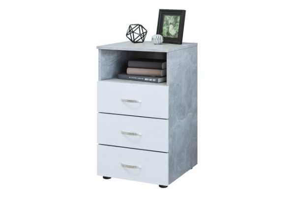 Cabinet Alba-4 concrete/white 44.4x75.4x44.4 cm