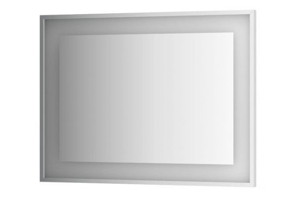 Wall mirror in a baguette frame EVOFORM Ledside chrome with built-in LED lamp, BY 2205 100x75 cm