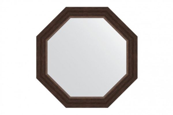 Wall mirror in a baguette frame EVOFORM Octagon BY 3987, rosewood 56x56 cm