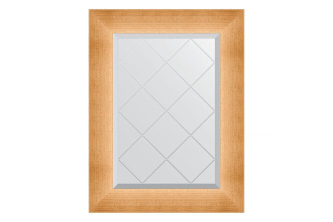 Wall mirror with engraving in a baguette frame EVOFORM Etched gold 96x121 cm