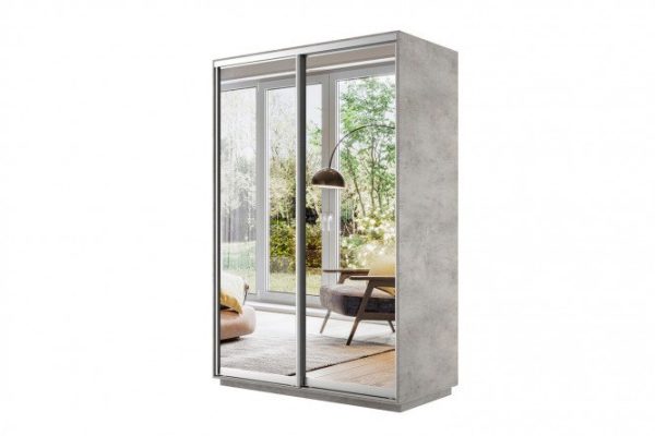4481bfed662df685099e0476bbc6610a.jpg Sliding wardrobe 2-door Slide 140x240x60 cm, light concrete, with two mirrors
