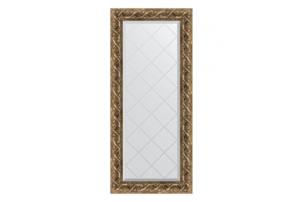 Wall mirror with engraving in a baguette frame EVOFORM Fresco 56x125 cm