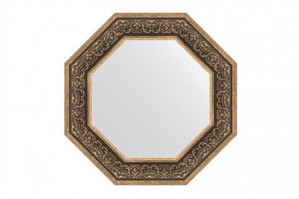 Wall mirror in a baguette frame EVOFORM Octagon BY 7378, silver monogram 64x64 cm