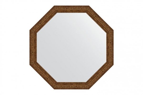Wall mirror in a baguette frame EVOFORM Octagon BY 3970, aged bronze vignette 65x65 cm