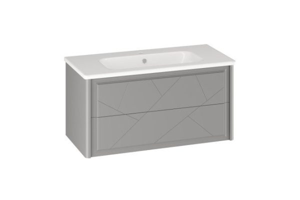 Sideboard OPADIRIS Luigi 96.4 cm, frame color matt gray, front color matt gray
