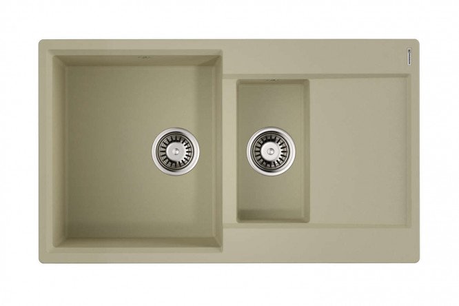 Inset sink with wing OMOIKIRI Daisen 86-2-BE 4993471, vanilla 86x51x19.5 cm