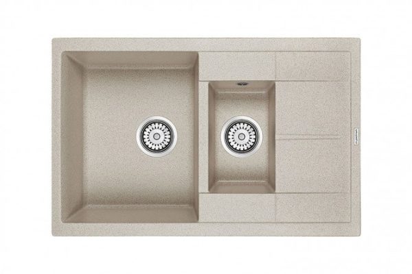 Inset sink with wing PAULMARK Feste PM237850-BE 77.5x49.5x19.5 cm