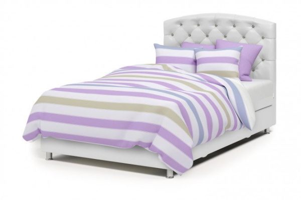 Ottoman with lifting mechanism Premium Luxury white, purple 140x198 cm