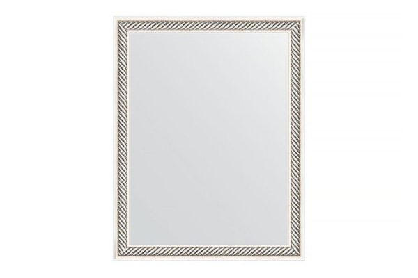 Wall mirror in a baguette frame EVOFORM BY 1326 twisted silver 35x45 cm