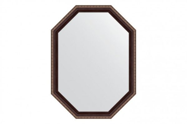 Wall mirror in a baguette frame EVOFORM Polygon BY 7275, mahogany with ornament 59x79 cm