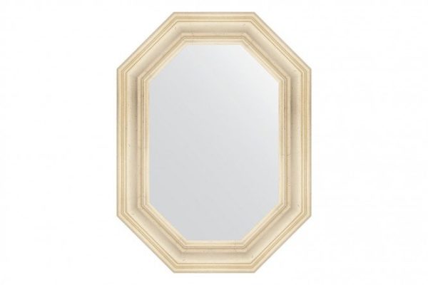 Wall mirror in a baguette frame EVOFORM Polygon BY 7209, etched silver 59x79 cm