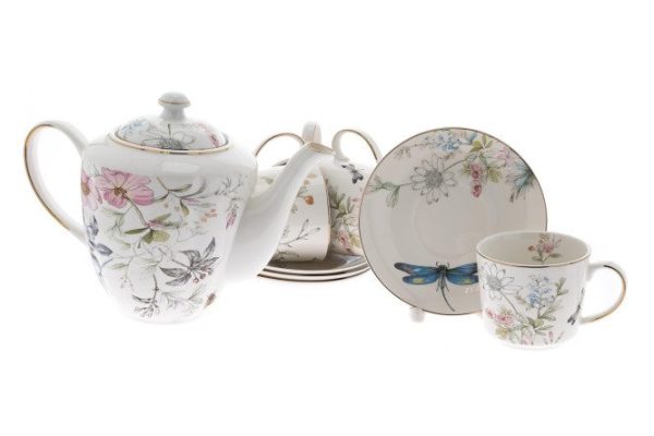 Tea set Clarissa 4 persons, 9 pcs., Porcelain