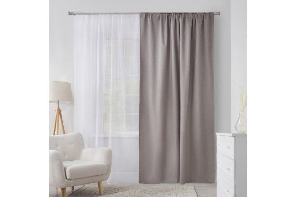 Ribbon curtain MICASA Stella 180x280 cm, 1 piece, cappuccino color