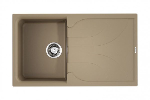 Inset sink with drainer OMOIKIRI Yasugata 86-CH 4993873, champagne 86x50x21 cm