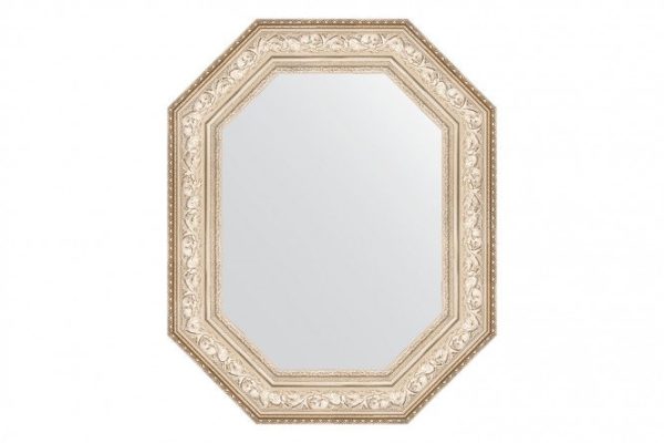 Wall mirror in a baguette frame EVOFORM Polygon BY 7255, silver vignette 70x90 cm