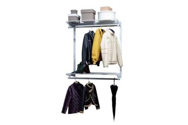 Wardrobe system 900x350 TITAN-GS 74012121 with two-tier hanger