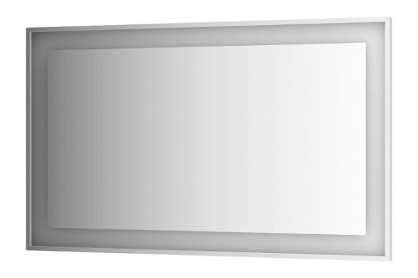 Wall mirror in a baguette frame EVOFORM Ledside chrome with built-in LED lamp, BY 2213 150x90 cm