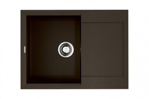 Inset sink with drainer OMOIKIRI Sakaime 68-DC 4993192, dark chocolate 68x50x19 cm