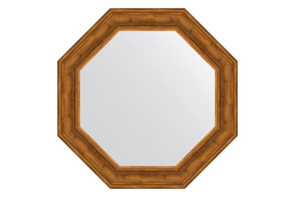 Wall mirror in a molding frame EVOFORM Octagon BY 3825, etched bronze 79.2x79.2 cm