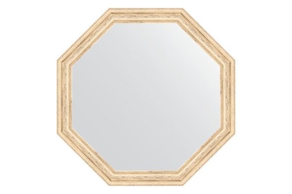 Wall mirror in a baguette frame EVOFORM Octagon BY 3686, ivory 59.8x59.8 cm