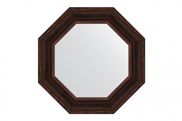 Wall mirror in a baguette frame EVOFORM Octagon BY 7368, dark Provence 64x64 cm