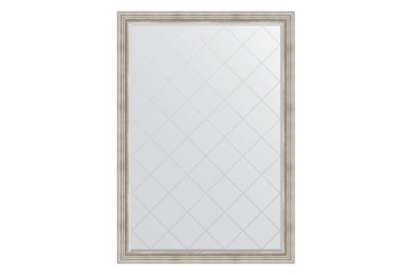 Wall mirror with engraving in a baguette frame EVOFORM BY 4491 Roman silver 131x186 cm