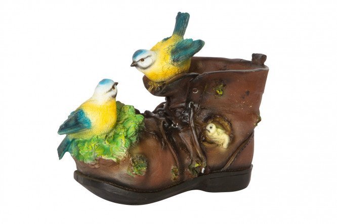 Decorative flowerpot Shoe with tits 25x21 cm