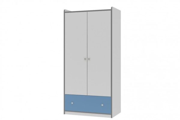 Wardrobe 2-door Silver 102x210x60 cm