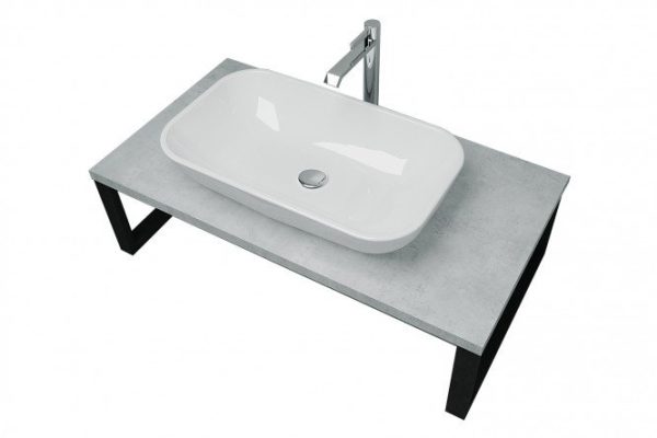 Tabletop 1Marka Grunge Loft 90 cm, color concrete light gray, black