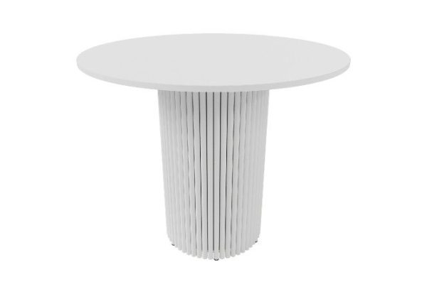 Trubis Wood table with tubular base 90x75x90 cm