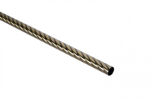 Twisted rod MITTE 160 cm, antique brass 20 mm