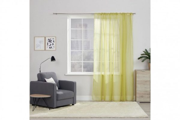 Tulle with ribbon MITTE Emily 300x260 cm, 1 piece, green