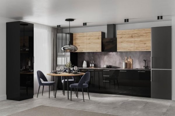 Amika modular kitchen set 3.6 m Halifax oak/black graphite