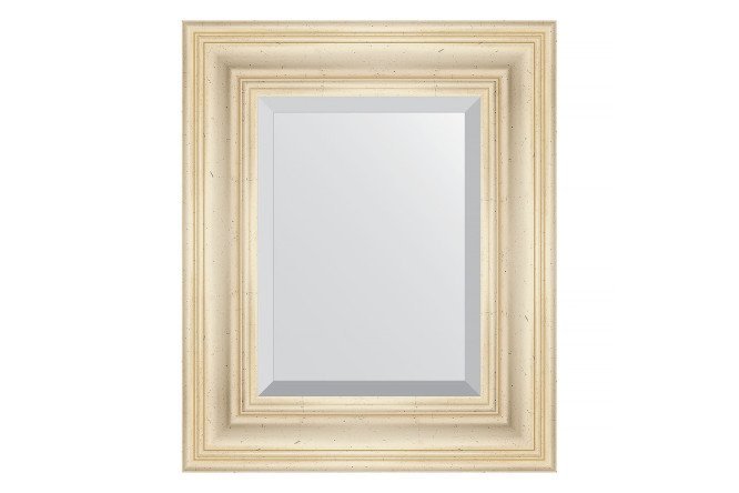 Wall mirror with bevel in a baguette frame EVOFORM BY 3367 etched silver 49x59 cm