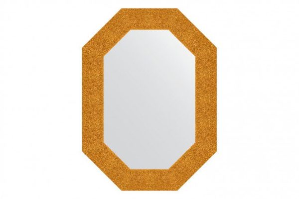 Wall mirror in a baguette frame EVOFORM Polygon BY 7181, gold embossing 56x76 cm