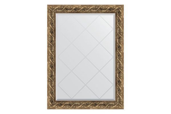 Wall mirror with engraving in a baguette frame EVOFORM Fresco 76x103 cm