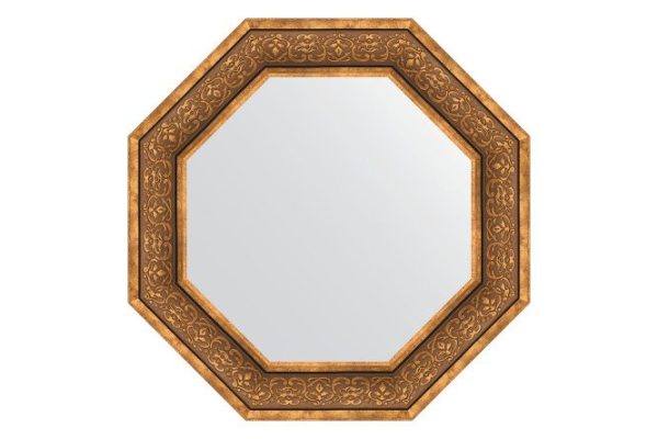 Wall mirror in a baguette frame EVOFORM Octagon BY 3839, bronze monogram 69.4x69.4 cm