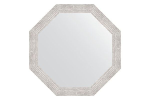 Wall mirror in a baguette frame EVOFORM Octagon BY 3738, silver rain 73x73 cm