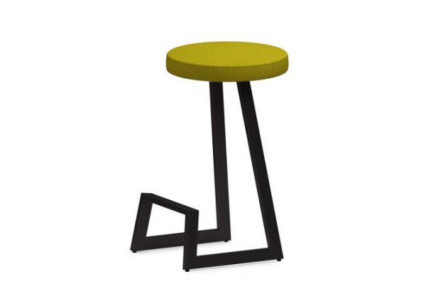 Bar stool Horeca Cors 38x65x38 cm, upholstery green, legs black