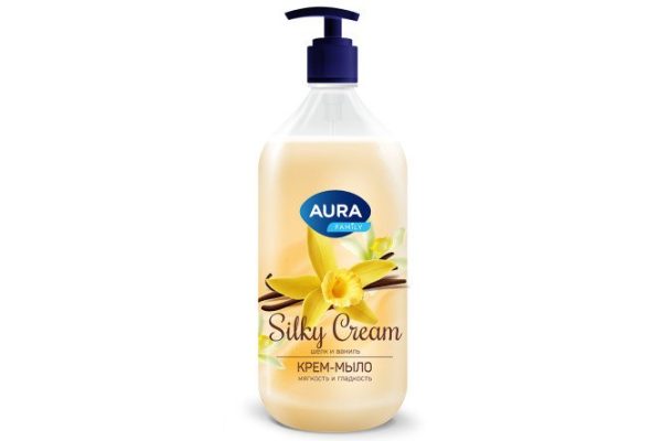 Cream soap Silky cream Silk and vanilla